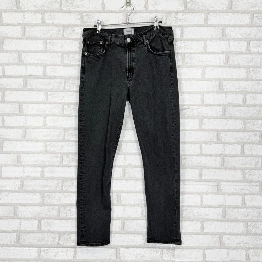 AGOLDE Toni Jeans Slim Straight Leg Black Wash Size 30 Minimalist Normcore‎